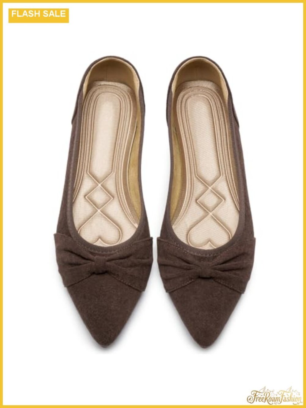 Women Pointed Toe Ballet Flats Memory Foam Foldable Slip-On